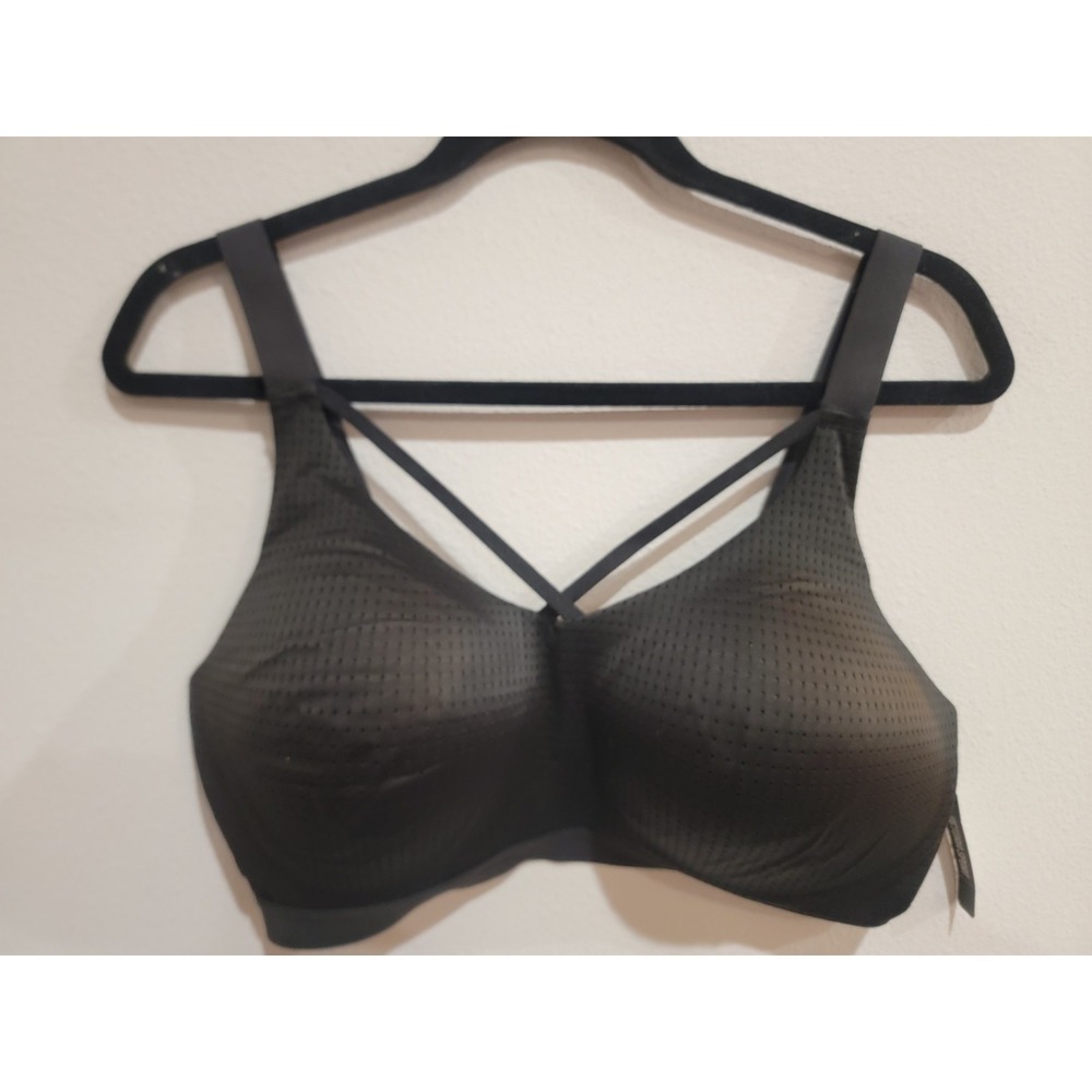 Victoria's Secret Sport Black Lightweight Sport Bra Pullover 36DD Strappy NWT